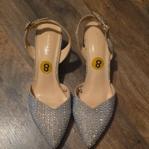 Rampage Rose Gold Sequin Heels Size 8